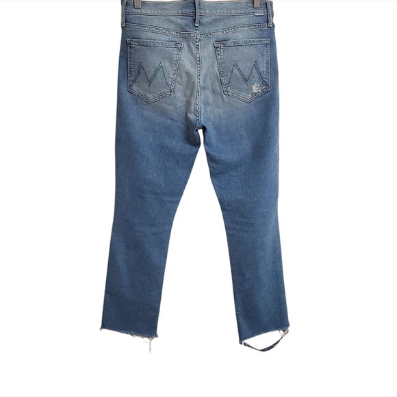 MOTHER Womens High Waisted Rascal Ankle Jeans 31 Love Gun Distressed Fra… - Picture 4 of 16